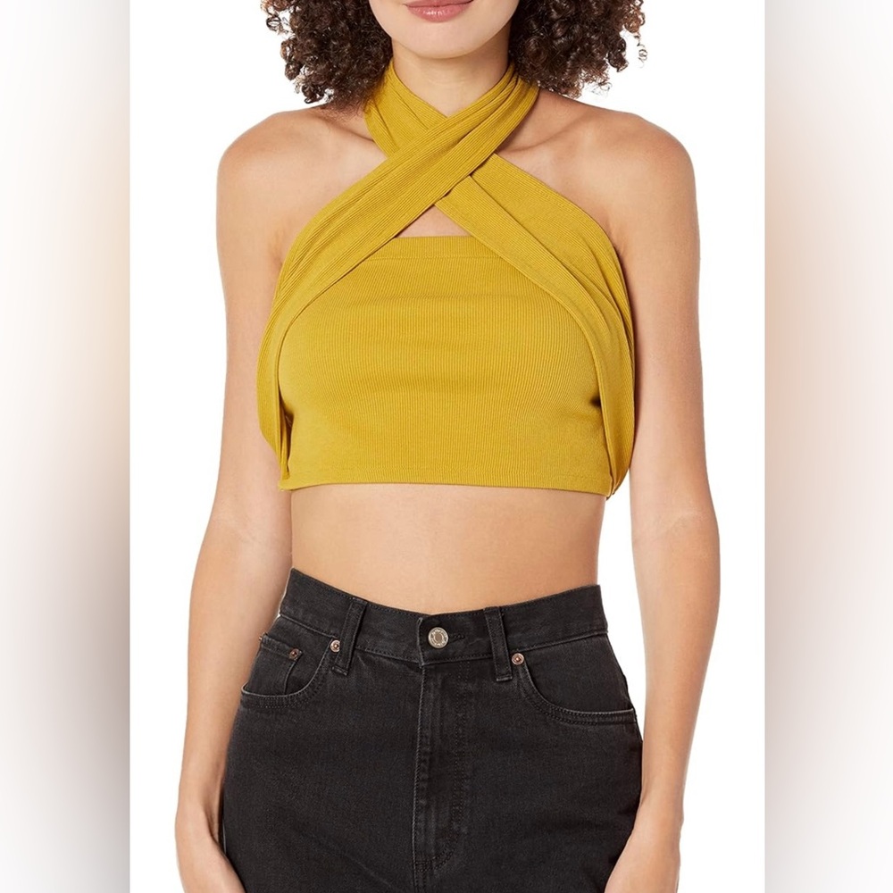 The Drop Women's Citronelle Wrap-Around Rib Bustier Cropped Top by @signedblake